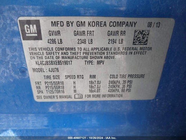 KL4CJBSBXEB519017 Buick Encore Convenience
