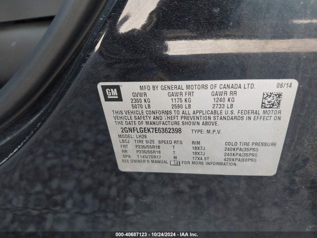 Chevrolet Equinox 2lt 2014 2GNFLGEK7E6362398 Image 9