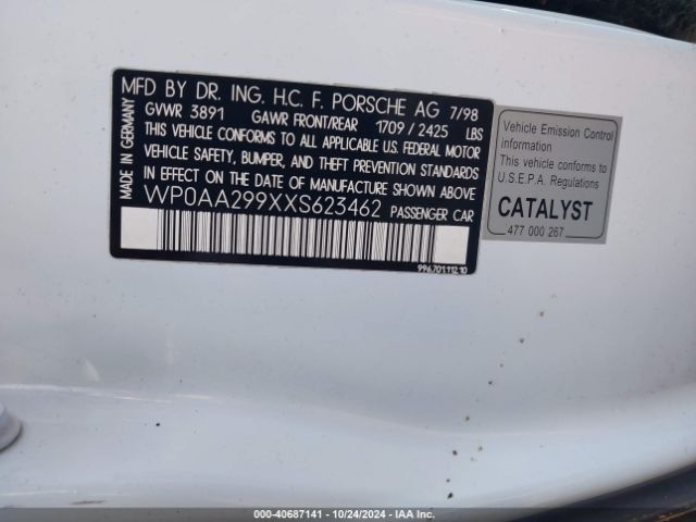 1999 PORSCHE 911 WP0AA299XXS623462 Photo 8