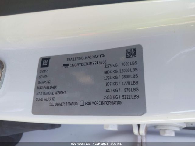 1GCRYDED1KZ216568 Chevrolet Silverado 1500 Lt