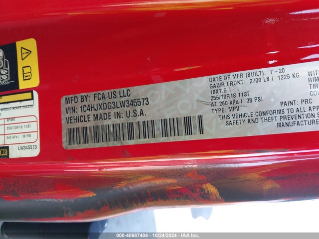 1C4HJXDG3LW345573 Jeep Wrangler Unlimited Sport Altitude 4x4