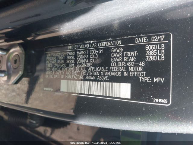 YV4A22PL5H1174062 Volvo Xc90 T6 Inscription