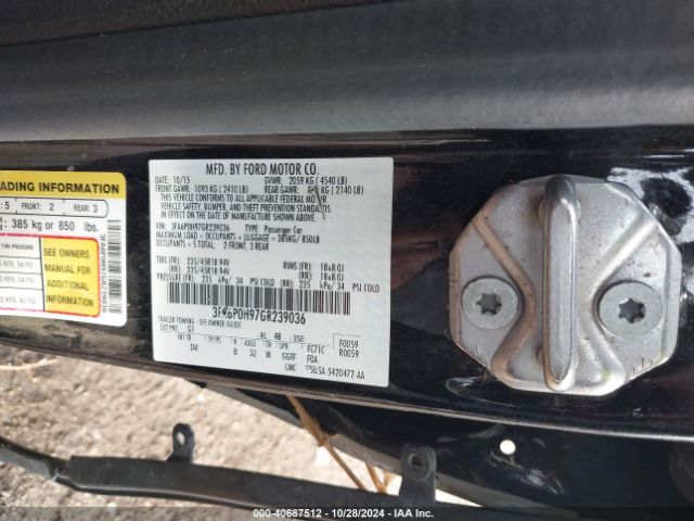 3FA6P0H97GR239036 Ford FUSION SE