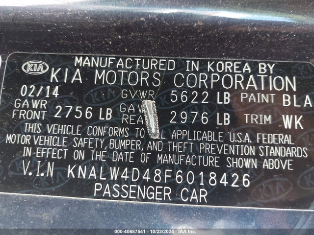 KIA K900 Luxury 2015 KNALW4D48F6018426 Image 9