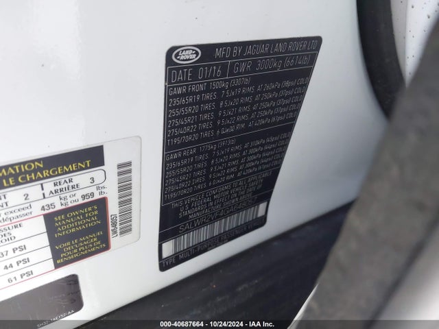 SALWR2VF4GA648057 Land Rover Range Rover Sport 3.0l V6 Supercharged Hse