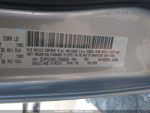 3C4PDCAB2JT509922 Dodge JOURNEY SE