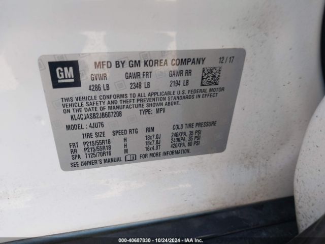 KL4CJASB2JB607208 Buick Encore Preferred