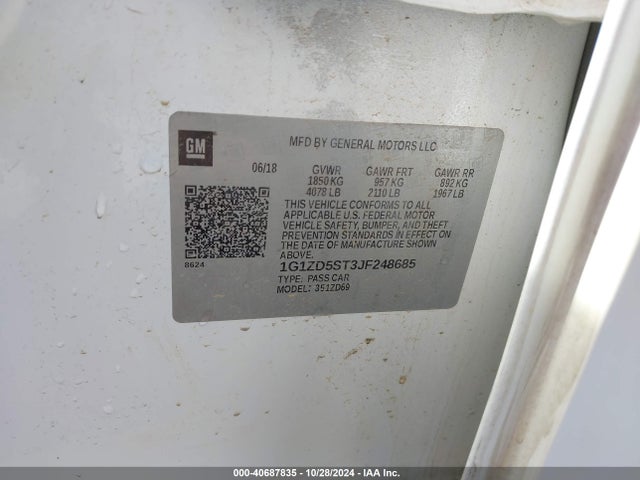 1G1ZD5ST3JF248685 Chevrolet MALIBU LT