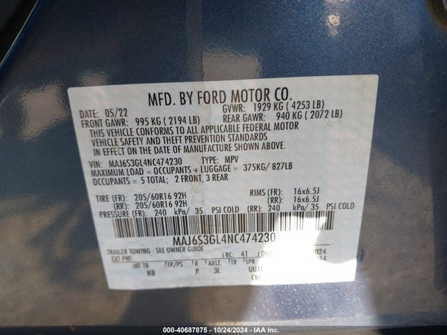 Ford Ecosport Se 2022 MAJ6S3GL4NC474230 Image 9