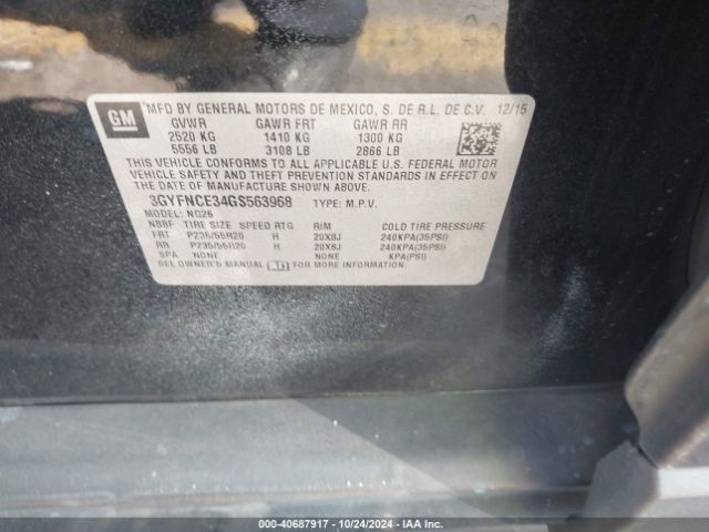 3GYFNCE34GS563968 Cadillac Srx Performance Collection