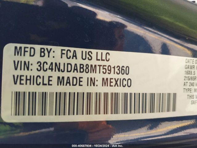 3C4NJDAB8MT591360 Jeep Compass Sport 4x4