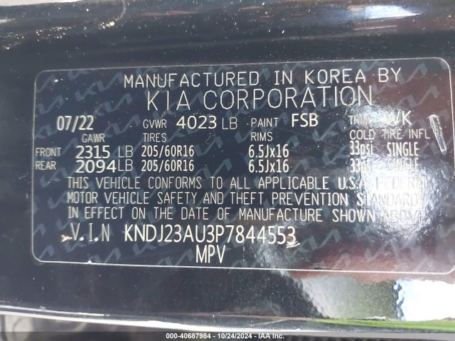 KIA SOUL LX 2023 KNDJ23AU3P7844553 Image 9