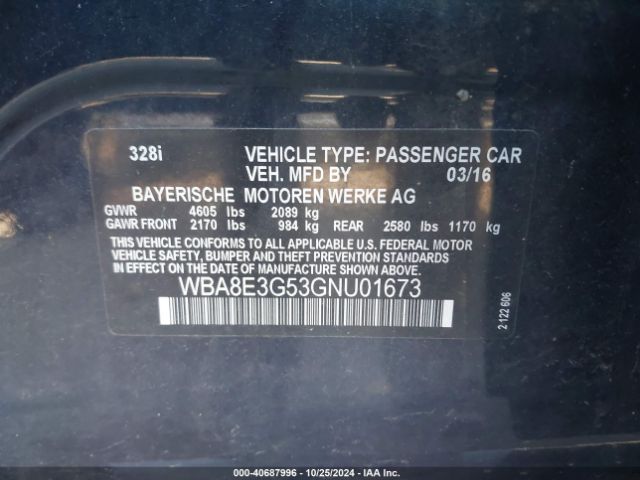 WBA8E3G53GNU01673 BMW 328i Xdrive