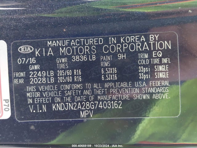 KIA Soul 2016 KNDJN2A28G7403162 Image 9