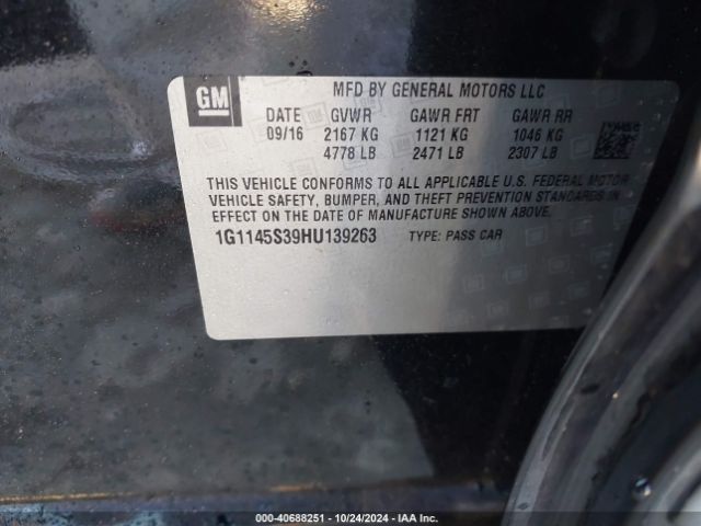 1G1145S39HU139263 Chevrolet IMPALA 2LZ