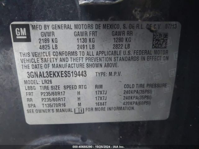 3GNAL3EKXES519443 Chevrolet Captiva Sport Lt