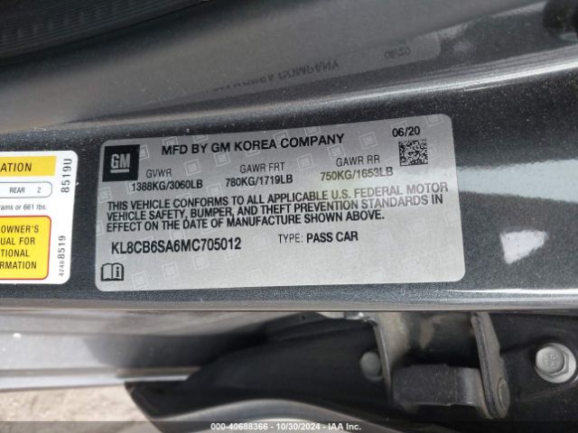 KL8CB6SA6MC705012 Chevrolet Spark Fwd Ls Automatic