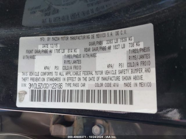 3MYDLBZV0GY123186 Scion IA