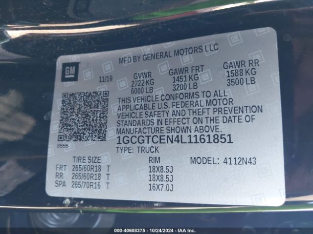 1GCGTCEN4L1161851 Chevrolet Colorado 4wd  Short Box Lt