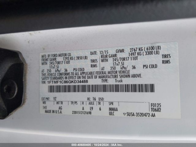 1FTMF1C86GKD34488 Ford F-150 Xl