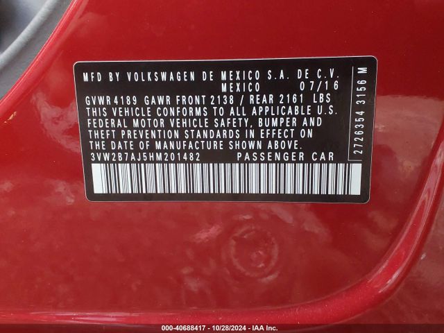 3VW2B7AJ5HM201482 Volkswagen Jetta 1.4t S