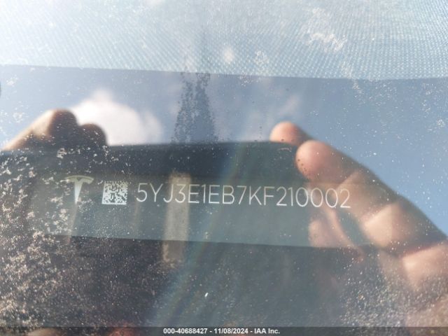 5YJ3E1EB7KF210002 Tesla Model 3 Long Range/performance