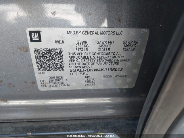 5GAERBKW4KJ166013 Buick Enclave Fwd Essence