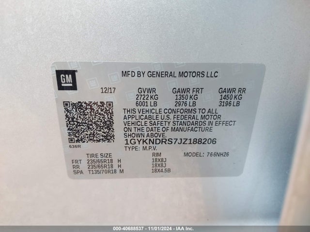 2018 CADILLAC XT5 1GYKNDRS7JZ188206 Photo 8