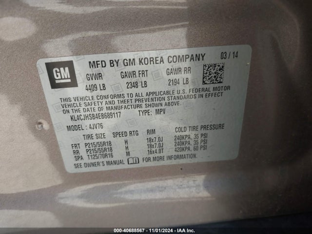 Buick Encore Premium 2014 KL4CJHSB4EB689117 Image 9