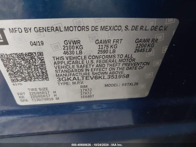 GMC Terrain Sle 2019 3GKALTEV6KL351958 Image 9