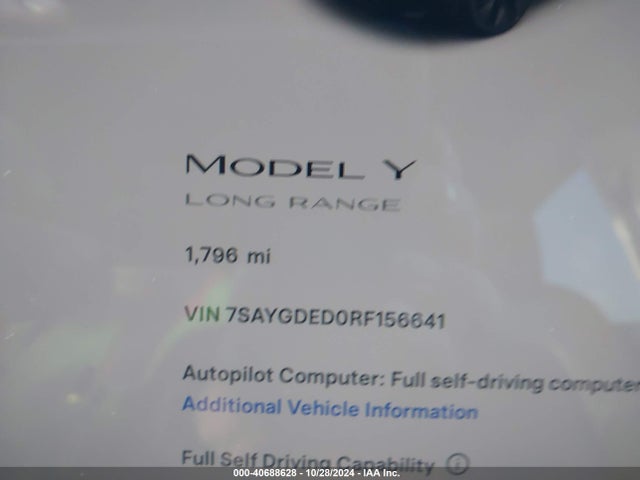 2024 TESLA MODEL Y 7SAYGDED0RF156641 Photo 6