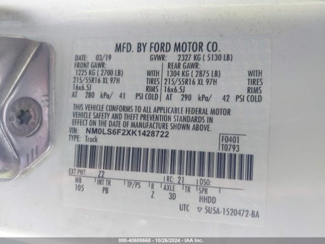 NM0LS6F2XK1428722 Ford Transit Connect Xlt