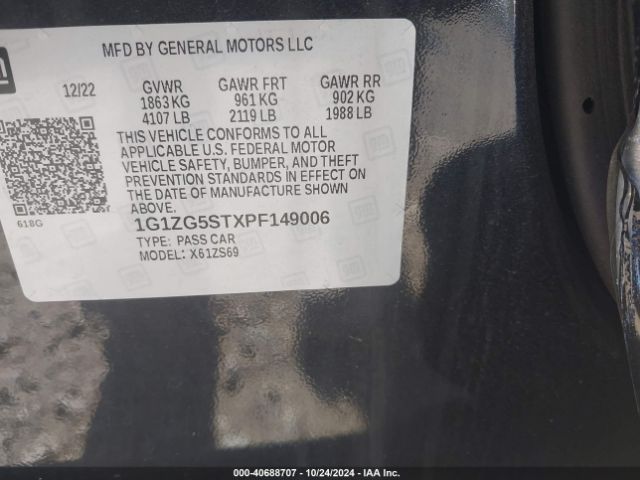 1G1ZG5STXPF149006 Chevrolet Malibu Fwd Rs