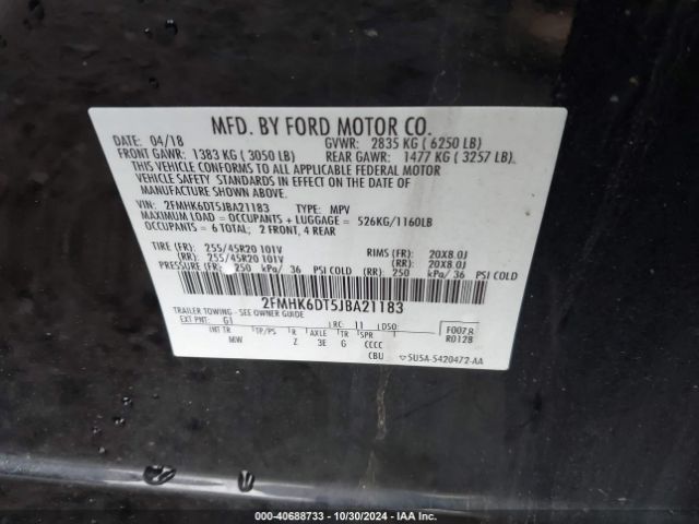 2FMHK6DT5JBA21183 Ford Flex Limited