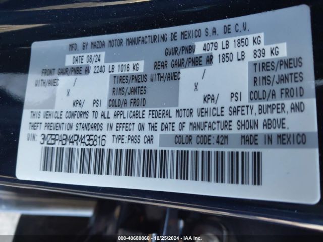 3MZBPABM4RM435816 Mazda Mazda3 2.5 S Select Sport