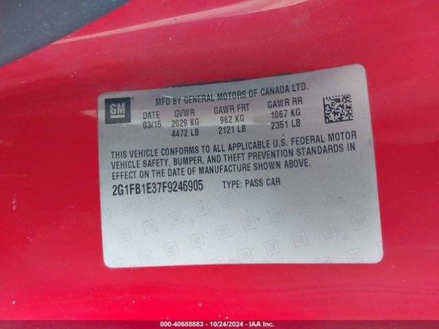 2G1FB1E37F9246905 Chevrolet Camaro 2ls