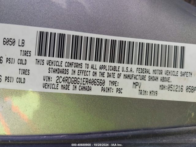 2C4RDGBG1ER406560 Dodge Grand Caravan Se 30th Anniversary