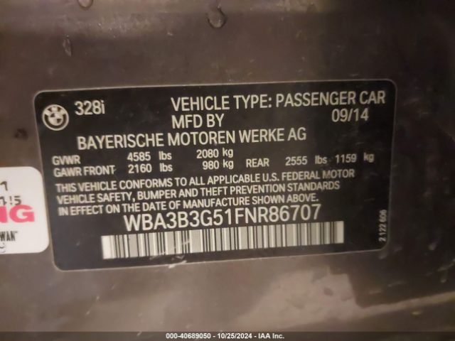 WBA3B3G51FNR86707 BMW 328i Xdrive