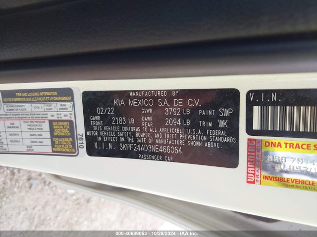 KIA Forte Lxs 2022 3KPF24AD3NE466064 Image 9