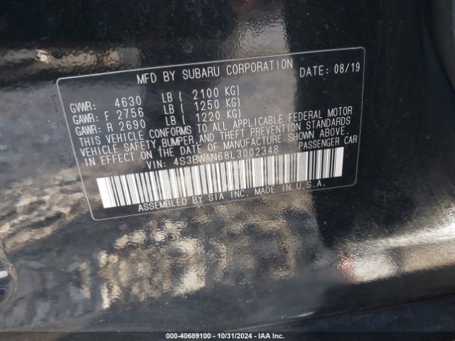 4S3BWAN68L3002348 Subaru Legacy Limited