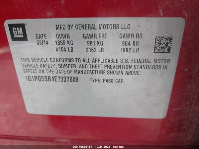 1G1PG5SB4E7337008 Chevrolet CRUZE LTZ