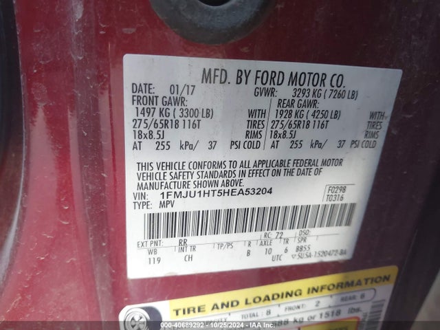 1FMJU1HT5HEA53204 Ford Expedition Xlt