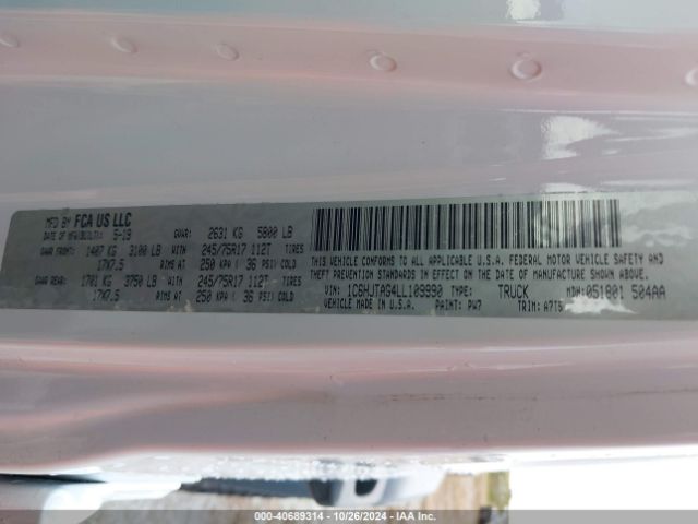 1C6HJTAG4LL109990 Jeep Gladiator Sport S 4x4
