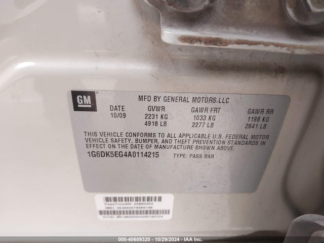 2010 CADILLAC CTS 1G6DK5EG4A0114215 Photo 8
