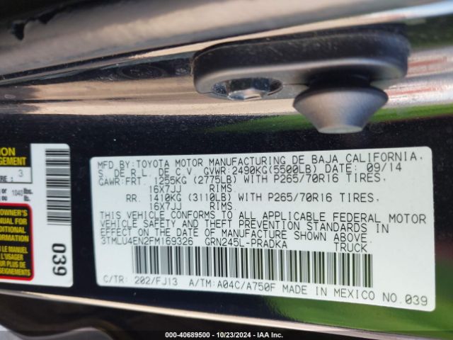 3TMLU4EN2FM169326 Toyota Tacoma Double Cab/trd Pro