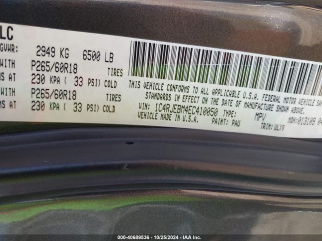 1C4RJEBM4EC410050 Jeep Grand Cherokee Limited