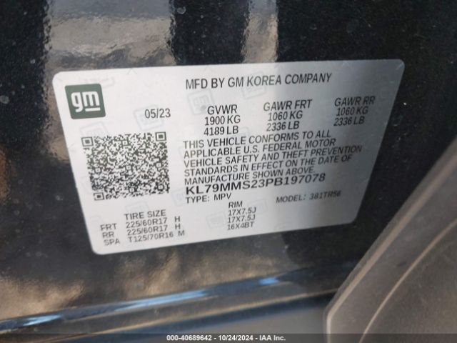 KL79MMS23PB197078 Chevrolet Trailblazer Fwd Ls