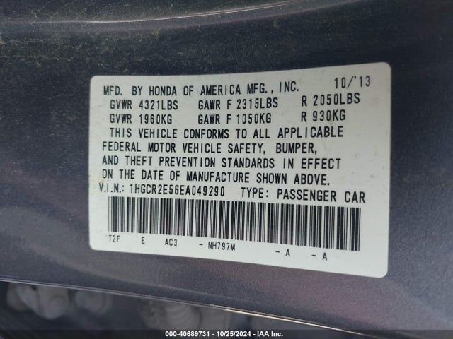 Honda Accord Sport 2014 1HGCR2E56EA049290 Image 9