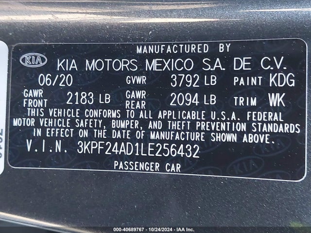 KIA mpi nu 2020 3KPF24AD1LE256432 Image 26