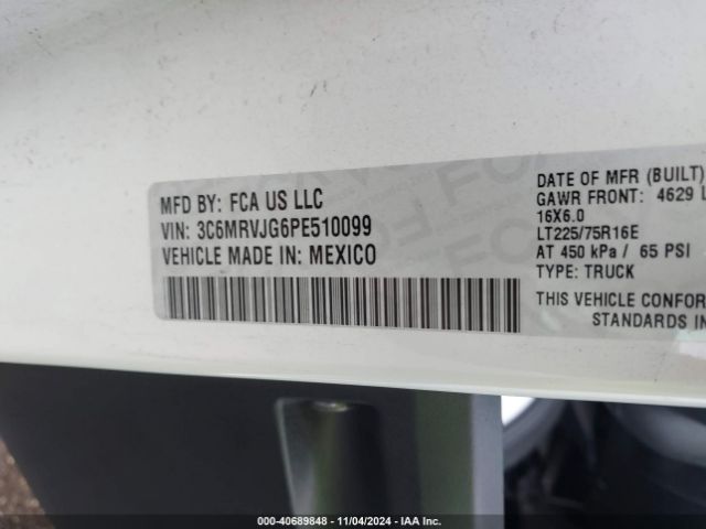 2023 RAM PROMASTER 3500 3C6MRVJG6PE510099 Photo 8